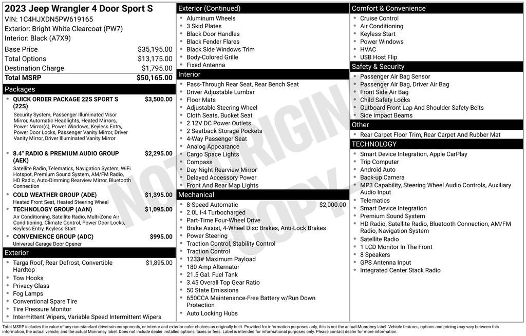 2023 Jeep Wrangler Sport S