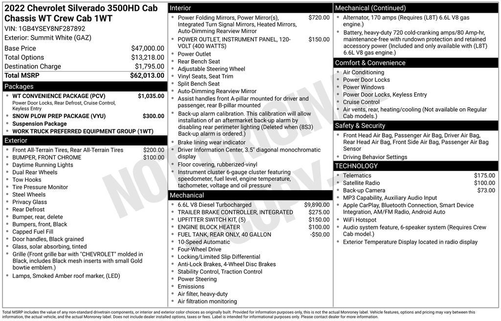 2022 Chevrolet Silverado 3500HD Work Truck