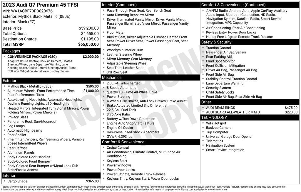 2023 Audi Q7 45 Premium quattro