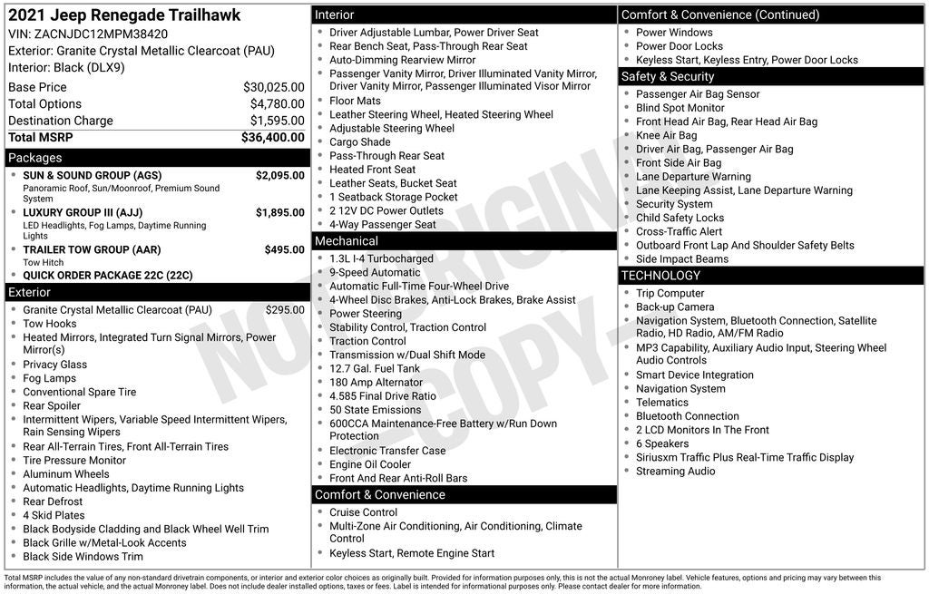 2021 Jeep Renegade Trailhawk